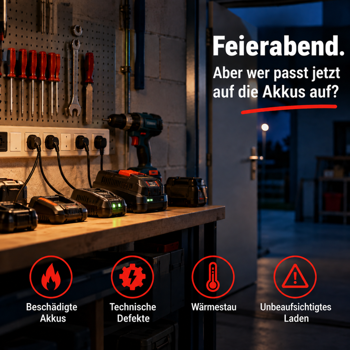 Akkugeräte dauerhaft am Stromnetz: Unterschätzte Risiken beim Laden von Lithium-Ionen-Akkus
